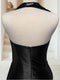 Sheath/Column Strapless Ruched Sleeveless Floor-Length Evening Dresses with Side Slit