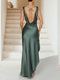 Sheath/Column V-Neck Ankle-Length Ruched Evening Dresses with Split Side & Ruffles