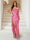 Sheath/Column V-Neck Ankle-Length Ruched Evening Dresses with Split Side & Ruffles