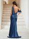 Trumpet/Mermaid One-Shoulder Sleeveless Ruched Evening Dresses with Split Side