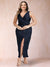 Sheath/Column V-Neck Ruched Ankle-Length Plus Size Mother of the Bride Dresses with Side Slit