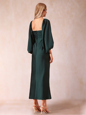 Sheath/Column Sweetheart Ruched Long Sleeves Elegant Mother of the Bride Dresses