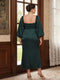 Sheath/Column Sweetheart Long Sleeves Ankle-Length Plus Size Mother of the Bride Dresses With Ruched
