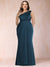 Sheath/Column One-Shoulder Ruched Floor-Length Plus Size Mother of the Bride Dresses with Ruffles