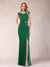 Sheath/Column V-Neck Sleeveless Ruched Mother of the Bride Dresses with Split Side & Bow(s)