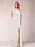 Sheath/Column V-Neck Sleeveless Ruched Mother of the Bride Dresses with Split Side & Bow(s)