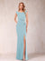 Sheath/Column V-Neck Sleeveless Ruched Mother of the Bride Dresses with Split Side & Bow(s)