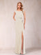 Sheath/Column V-Neck Sleeveless Ruched Mother of the Bride Dresses with Split Side & Bow(s)