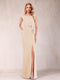 Sheath/Column V-Neck Sleeveless Ruched Mother of the Bride Dresses with Split Side & Bow(s)