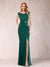 Sheath/Column V-Neck Sleeveless Ruched Mother of the Bride Dresses with Split Side & Bow(s)