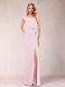 Sheath/Column V-Neck Sleeveless Ruched Mother of the Bride Dresses with Split Side & Bow(s)