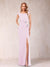 Sheath/Column V-Neck Sleeveless Ruched Mother of the Bride Dresses with Split Side & Bow(s)