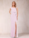 Sheath/Column V-Neck Sleeveless Ruched Mother of the Bride Dresses with Split Side & Bow(s)