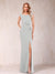 Sheath/Column V-Neck Sleeveless Ruched Mother of the Bride Dresses with Split Side & Bow(s)