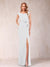 Sheath/Column V-Neck Sleeveless Ruched Mother of the Bride Dresses with Split Side & Bow(s)