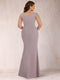 Sheath/Column V-Neck Sleeveless Ruched Plus Size Mother of the Bride Dresses with Split Side & Bow(s)