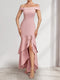 Trumpet/Mermaid Off-the-Shoulder Sleeveless Evening Dresses with Split Side & Ruffles