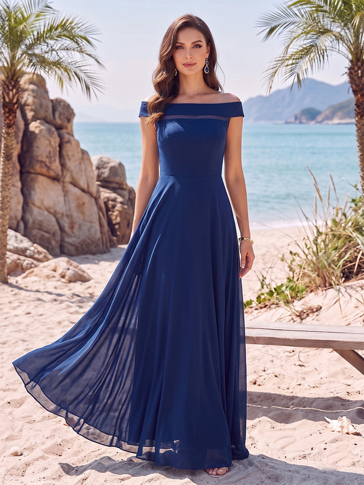 A-Line/Princess Off-the-Shoulder Sleeveless Floor-Length Mother of the Bride Dresses with Ruffles