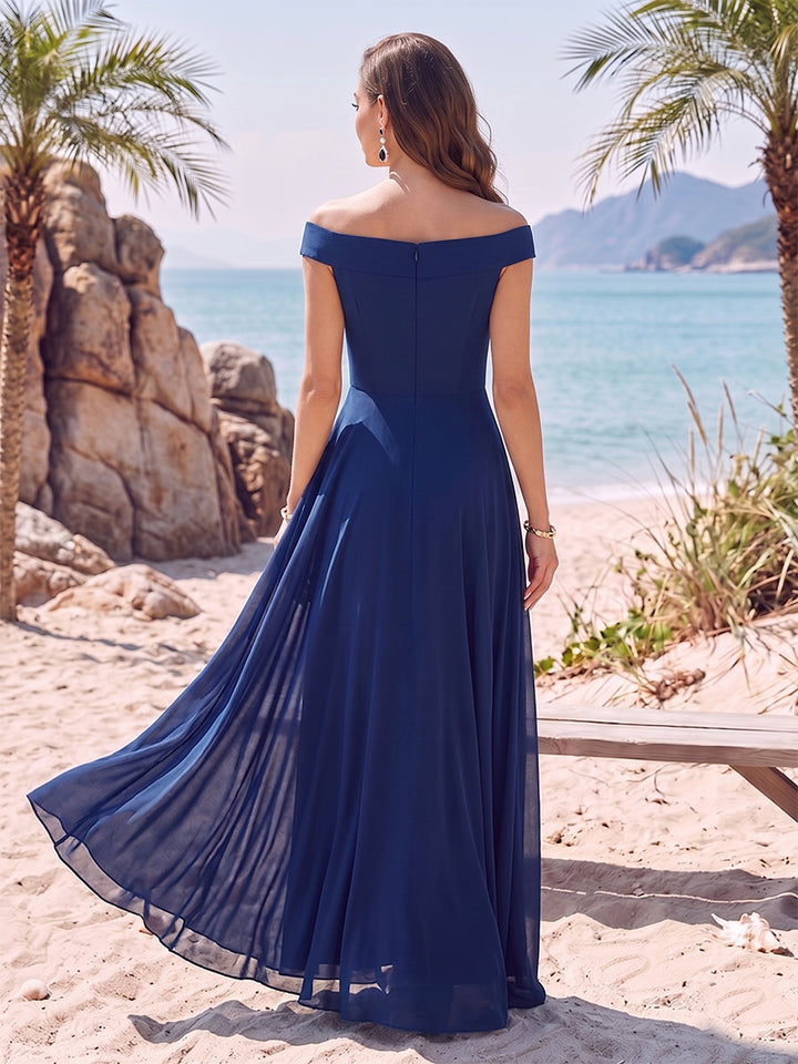 A-Line/Princess Off-the-Shoulder Sleeveless Floor-Length Mother of the Bride Dresses with Ruffles