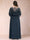 A-Line/Princess Scoop Half Sleeves Plus Size Mother of the Bride Dresses with Appliques & Ruffles