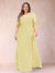 A-Line/Princess Scoop Half Sleeves Plus Size Mother of the Bride Dresses with Appliques & Ruffles