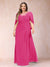 A-Line/Princess Scoop Half Sleeves Plus Size Mother of the Bride Dresses with Appliques & Ruffles