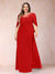 A-Line/Princess Scoop Half Sleeves Plus Size Mother of the Bride Dresses with Appliques & Ruffles