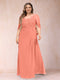 A-Line/Princess Scoop Half Sleeves Plus Size Mother of the Bride Dresses with Appliques & Ruffles