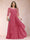 A-Line/Princess Scoop 3/4 Sleeves Chiffon Plus Size Mother of the Bride Dresses with Appliques & Ruffles