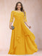 A-Line/Princess Scoop 3/4 Sleeves Chiffon Plus Size Mother of the Bride Dresses with Appliques & Ruffles