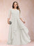 A-Line/Princess Scoop 3/4 Sleeves Chiffon Plus Size Mother of the Bride Dresses with Appliques & Ruffles