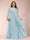 A-Line/Princess Scoop 3/4 Sleeves Chiffon Plus Size Mother of the Bride Dresses with Appliques & Ruffles