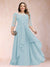 A-Line/Princess Scoop 3/4 Sleeves Chiffon Plus Size Mother of the Bride Dresses with Appliques & Ruffles
