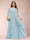 A-Line/Princess Scoop 3/4 Sleeves Chiffon Plus Size Mother of the Bride Dresses with Appliques & Ruffles