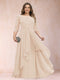 A-Line/Princess Scoop 3/4 Sleeves Chiffon Plus Size Mother of the Bride Dresses with Appliques & Ruffles
