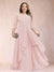A-Line/Princess Scoop 3/4 Sleeves Chiffon Plus Size Mother of the Bride Dresses with Appliques & Ruffles