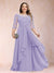 A-Line/Princess Scoop 3/4 Sleeves Chiffon Plus Size Mother of the Bride Dresses with Appliques & Ruffles