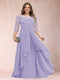 A-Line/Princess Scoop 3/4 Sleeves Chiffon Plus Size Mother of the Bride Dresses with Appliques & Ruffles
