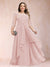 A-Line/Princess Scoop 3/4 Sleeves Chiffon Plus Size Mother of the Bride Dresses with Appliques & Ruffles