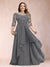 A-Line/Princess Scoop 3/4 Sleeves Chiffon Plus Size Mother of the Bride Dresses with Appliques & Ruffles