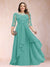 A-Line/Princess Scoop 3/4 Sleeves Chiffon Plus Size Mother of the Bride Dresses with Appliques & Ruffles