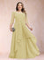A-Line/Princess Scoop 3/4 Sleeves Chiffon Plus Size Mother of the Bride Dresses with Appliques & Ruffles