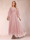 A-Line/Princess Scoop 3/4 Sleeves Ankle-Length Mother of the Bride Dresses with Appliques