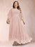 A-Line/Princess Scoop 3/4 Sleeves Ankle-Length Plus Size Mother of the Bride Dresses with Appliques