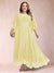 A-Line/Princess Scoop 3/4 Sleeves Ankle-Length Plus Size Mother of the Bride Dresses with Appliques