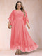 A-Line/Princess Scoop 3/4 Sleeves Ankle-Length Plus Size Mother of the Bride Dresses with Appliques
