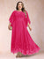 A-Line/Princess Scoop 3/4 Sleeves Ankle-Length Plus Size Mother of the Bride Dresses with Appliques