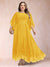 A-Line/Princess Scoop 3/4 Sleeves Ankle-Length Plus Size Mother of the Bride Dresses with Appliques
