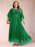A-Line/Princess Scoop 3/4 Sleeves Ankle-Length Plus Size Mother of the Bride Dresses with Appliques