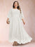 A-Line/Princess Scoop 3/4 Sleeves Ankle-Length Plus Size Mother of the Bride Dresses with Appliques